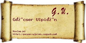 Gácser Ulpián névjegykártya